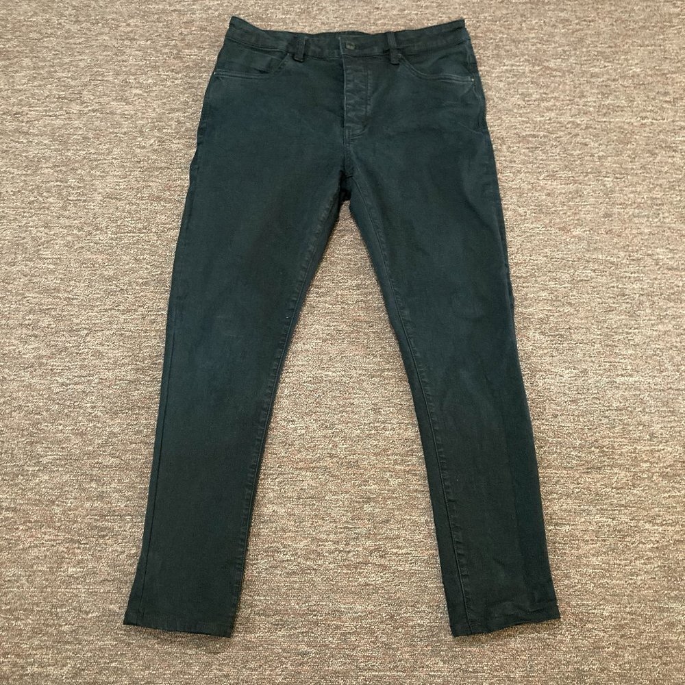 Neuw Ray Tapered Northern Black stretch Jeans Mens Size W31 L34 Denim Button Fly